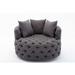 Barrel Chair - Rosdorf Park Juliaann Upholstered Swivel Barrel Chair Linen in Gray | 29 H x 42.9 W x 41.3 D in | Wayfair