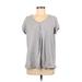 Ellos Short Sleeve T-Shirt: Gray Tops - Women's Size Medium