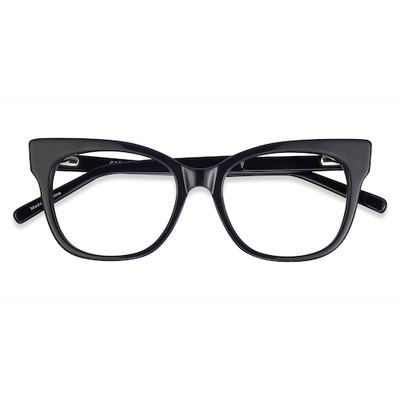 Female s horn Black Acetate Prescription eyeglasses - Eyebuydirect s Cachet