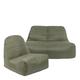 Combinaison pouf canapé et pouf inclinable vert olive