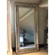 Statement Antique Silver Large Swept Ornate French Over mantle Full Length Leaner Dress Dressing WOODEN Framed Wall BEVELED Mirror 6 ft