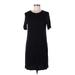 H&M Casual Dress - Shift Crew Neck Short sleeves: Black Print Dresses - Women's Size Medium