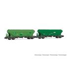 Arnold HN6624 RENFE, 2-unit pack silo wagon TT5, green livery (different green tones, flat lateral sides), ep. V 1:160 Scale N gauge