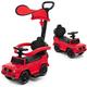 GYMAX 3 in 1 Kids Ride on Push Car, Licensed Mercedes Benz Push Along Car with Handle, Guardrails, Adjustable Canopy, Horn & Sound, Underneath Storage, Toddler Sliding Car for Boys Girls (Red)