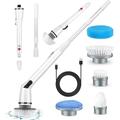 Spin Scrubber Electric Cordless ​Shower Cleaner Bathroom Cleaning Brush Scrubbing Brush with Tool Free Adjustable Extension Arm and 5 Replaceable Heads for Tile Tub Kitchen Floor Bathroom Home