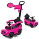 GYMAX 3 in 1 Kids Ride on Push Car, Licensed Mercedes Benz Push Along Car with Handle, Guardrails, Adjustable Canopy, Horn & Sound, Underneath Storage, Toddler Sliding Car for Boys Girls (Pink)