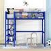 Twin/Full Size Metal Loft Bed with Stroage, Metal Loft Beds Frame with 4-Tier Shelves for Kids Boys Girls Teens