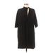 Zara Casual Dress - Mini Plunge 3/4 sleeves: Black Solid Dresses - Women's Size Small