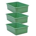 Eucalyptus Green Large Plastic Storage Bin Pack of 3