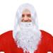 NUOLUX Deluxe White Santa Fancy Dress Costume Wizard Wig and Beard Set Christmas Halloween