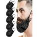 amousa Beard Bandana Men Black Beard Covers Soft Comfortable And Silky Satin Facial Hair Apron Guard Bonnet Rag Man Bedtime Bib Beard Cap Ear