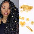 Alileader 50pcs Gold Rhinestone Hair Clips Dreadlock Accessories Hair Jewelry for Braids Hair Accessories for Braids Hair Cuffs for Braids Hair Jewelry for Women Locs (Golden)