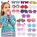 Suyegirls 36 PCS Glitter Hair Ties for Kids Girls Bow Hair Tie for Toddlers Kids Fun Hair Ties Butterfly Rainbow Heart Ponytail Holder for Infant Girls Kids Seamless Sparkle Cotton Glitter H