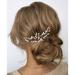 Gorais Bride Wedding Hair Comb Rose Gold Crystal Bridal Hair Pieces Opal Hair Accessories for Women and Girls (Rose gold)