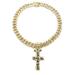 Iced Out Cactus Jack Pendant 12mm/16 18 20 Box Lock Cuban Chain Hip Hop Necklace ( Gold 20 )