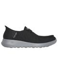 Skechers Men's Slip-ins: GO WALK Max - Halcyon Slip-On Shoes | Size 7.5 | Black/Gray | Textile/Synthetic | Vegan | Machine Washable