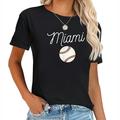 Cool Giant Marlin Ball For Miami Hometown Baseball Women s Summer Tops with Unique Graphic Prints- Short Sleeve T-Shirts for Fashionistas