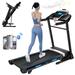 Tikmboex 17 Folding Treadmill with 15-Level Auto Incline 9.0 mph Speed 12 Preset Program Strong 3.25HP Motor Running Machine for Cardio Fitness Black 300lbs