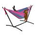 Double Hammock 2-Person Hanging Bed with Carrying Bag Steel Stand Modern Functional Camping Hammock for Relaxation Camping