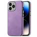 Nalacover Slim Case for iPhone 15 Pro Skin Friendly PU Leather Soft Lining Cover Lightweight TPU Shockproof Plating Buttons Camera Lens Protection Case for iPhone 15 Pro Purple