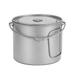 Maboto 1100ml Titanium Pot Ultralight Portable Hanging Pot with Lid and Foldable Handle Outdoor Camping Hiking Backpacking