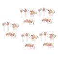 20 Pcs Headgear Wedding Headpiece Hair Rhinestone Gold Suit Wedding Hair Pieces Hair Pin Rose Gold Hair Accessories Exquisite Hair Comb Flower Hair Comb Romantic Bride Headdress