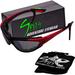 Outlook Removable Foam Padded Motorcycle Sunglasses OSHA Safety Rated Frame Color: Red Frame