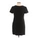 Massimo Dutti Casual Dress - Mini Crew Neck Short sleeves: Black Print Dresses - Women's Size 10