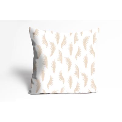 Dekokissen LEONIQUE "Pampasgras - Kissenhülle - Kissenbezug", braun (weiß, braun, bedruckt), B:40cm L:40cm, Polyester, Dekokissen_Sitzkissen_Kissenhüllen, 40x40cm - mit Reißverschluss Image