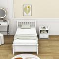 Red Barrel Studio® Freimuth Wood Bed w/ a Nightstand Wood in White | 36 H x 42 W x 79 D in | Wayfair 7AAE4785905543F1A4C0671B0260354E