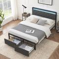 Ivy Bronx Guleed Full/Double 40.5" Bed Frame Upholstered/Velvet/Metal in Gray | 40.5 H x 76.7 W x 54.3 D in | Wayfair