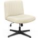 Wrought Studio™ Criss Cross Chair Armless Office Chair No Wheels Adjustable Swivel Desk Chair Aluminum/Upholstered in Pink/Brown | Wayfair