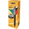 Bic 4 Colours Grip Pro Ballpoint Pen 1mm Tip 0.32mm Line Black/Silver Barrel Black/Blue/Green/Red Ink (Pack 12)