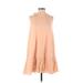 Ann Taylor LOFT Casual Dress - A-Line Mock Sleeveless: Orange Polka Dots Dresses - Women's Size X-Small