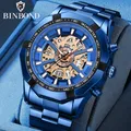 BINBONG-Montres de luxe pour hommes bracelet en acier inoxydable montre à quartz étanche pour