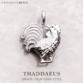 Pendentif coq jetable en argent regardé 925 pour hommes et femmes bijoux à la mode accessoires