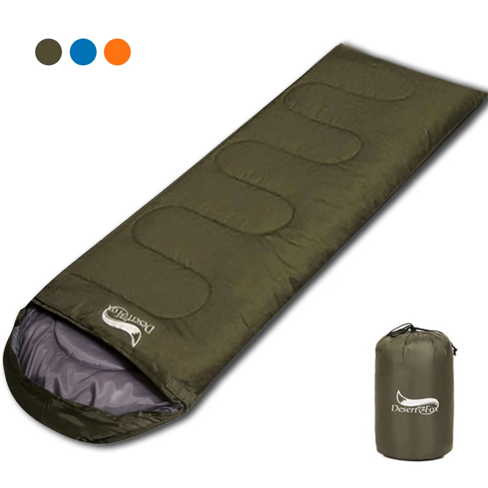 Desert & Fox-Sacs de couchage ultralégers pour adultes et enfants, 1kg, portable, 3 saisons, randonnée, camping, sac à dos, sac de couchage avec sac