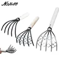 5 Claw Wood Handle Rake Shell Digging Tool Clam Rake With Net Wood Handle Pitchfork Dig Seafood