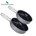 Grenzenlose Voyage Non-stick Bratpfanne Titan Pfanne Camping Pan Outdoor Ultraleicht Wandern Teller