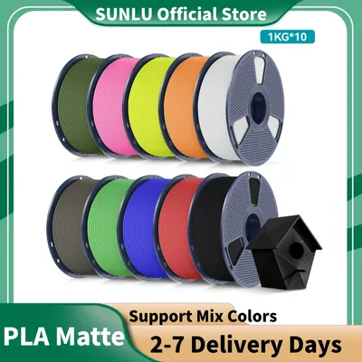 SUNLU PLA Matte 10KG1.75mm ±0.03mm 1KG/2.2LBS 3D Printer Filament PLA High Transparency Fast 2-7 days Delivery RoHS Reach
