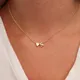 Tiny Heart Dainty Initial Necklace Gold Silver Color Letter Name Choker Necklace for Women Pendant