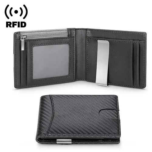 RFID Kohle faser Kreditkarten halter kleine Smart Wallet Kreditkarten für Mann Metall Karten inhaber