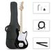 4 Strings GB Electric Bass Guitar Kit with Carry Bag Strap Connector Wrench Tool 30in Short Scale Thin Body Bass Guitar with Single Pickups (Black)