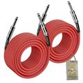 1/4 to 1/4 Male Jack Speaker Cables (2 Pack) by Fat Toad 50ft Professional Pro Audio Red DJ Speakers PA Patch Cords Quarter Inch 12 AWG Gauge Wire for Amp Music Studio Recording & Stage Gear