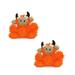 Mighty Jr Microfiber Ball Bull Orange 2-Pack Dog Toys