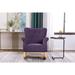 High Back Armchair, Velvet Fabric Rocking Chair Modern Padded Seat Chairs, Living Room Accent Chairs, Lavender purple