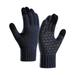 Manxivoo Gloves for Men Men Gloves Winter Fleece Reinforced Knitted Wool Cycling Screen Gloves Winter Gloves Navy