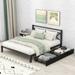 Queen Size Platform Bed with 2 Drawers, Sturdy Metal Bed Frame with Headboard