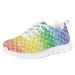 Suhoaziia Tennis Shoes for Little Kid Boys Girls Low Top Cartoon Colorful Fish Scales Print Footwear Fall Low Top Platform Outdoor Sports Lace Up Sneakers Size 1