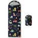 Hosima camping sleeping bag Dinosaur cartoon pattern sleeping bag lightweight and waterproof adult and children sleeping bag travel and outdoor SDC339A